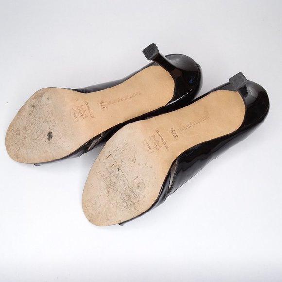 Manolo Blahnik FARINELLI Peep Toe Pumps Patent - Picture 8 of 10